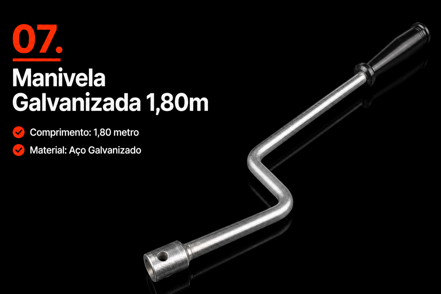 Manivela Galvanizada 1,80 m